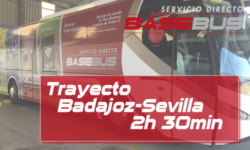 trayecto badajoz sevilla en 2 horas y media